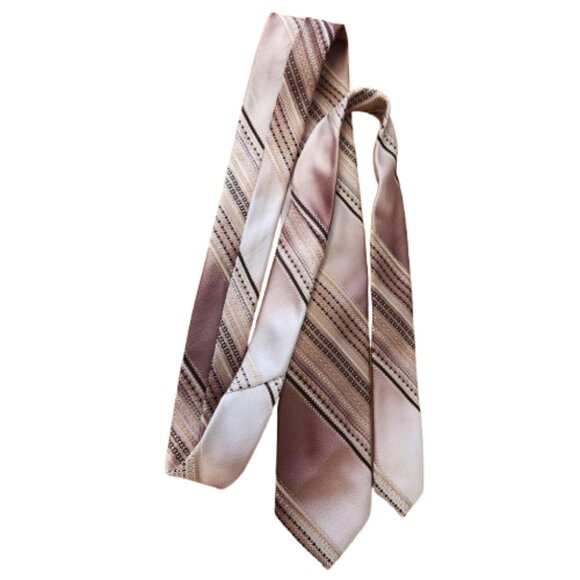 Brittania Men’s Tie – 135cm x 7cm – Vintage Striped Polyester Necktie - Picture 4 of 4